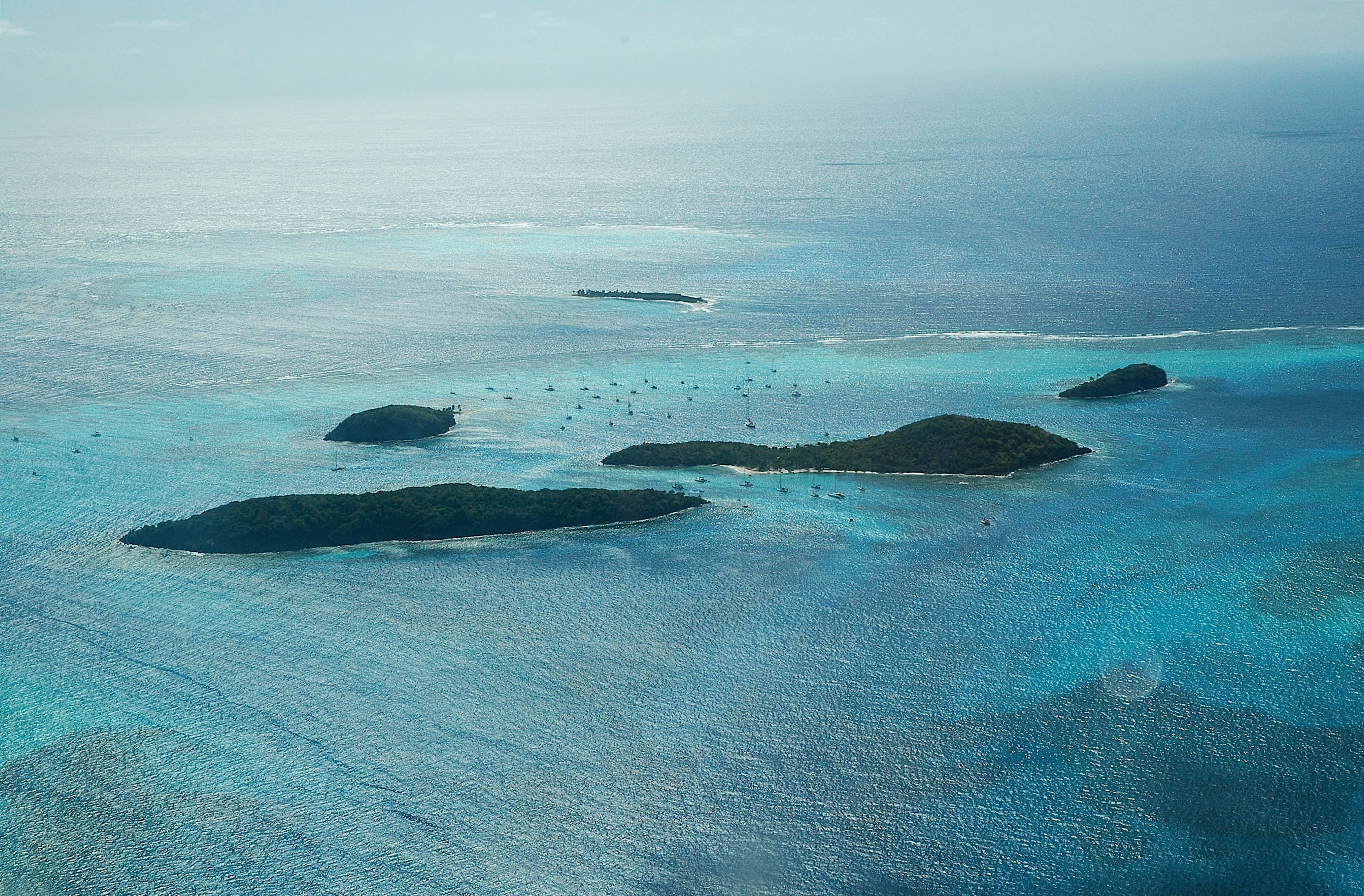 Aerial view of the Tobago Cays, St. Vincent and the Grenadines