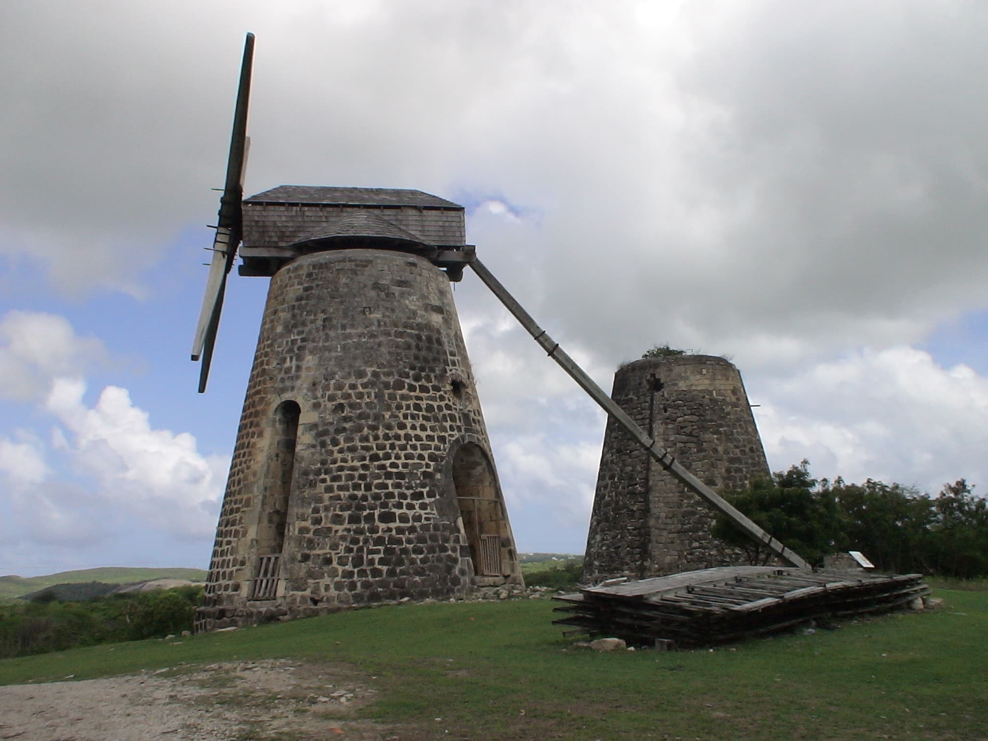 The restored windmill at Betty's Hope, Antigua