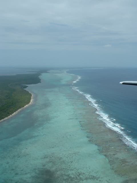Aerial view of the Belize Barrier Reef