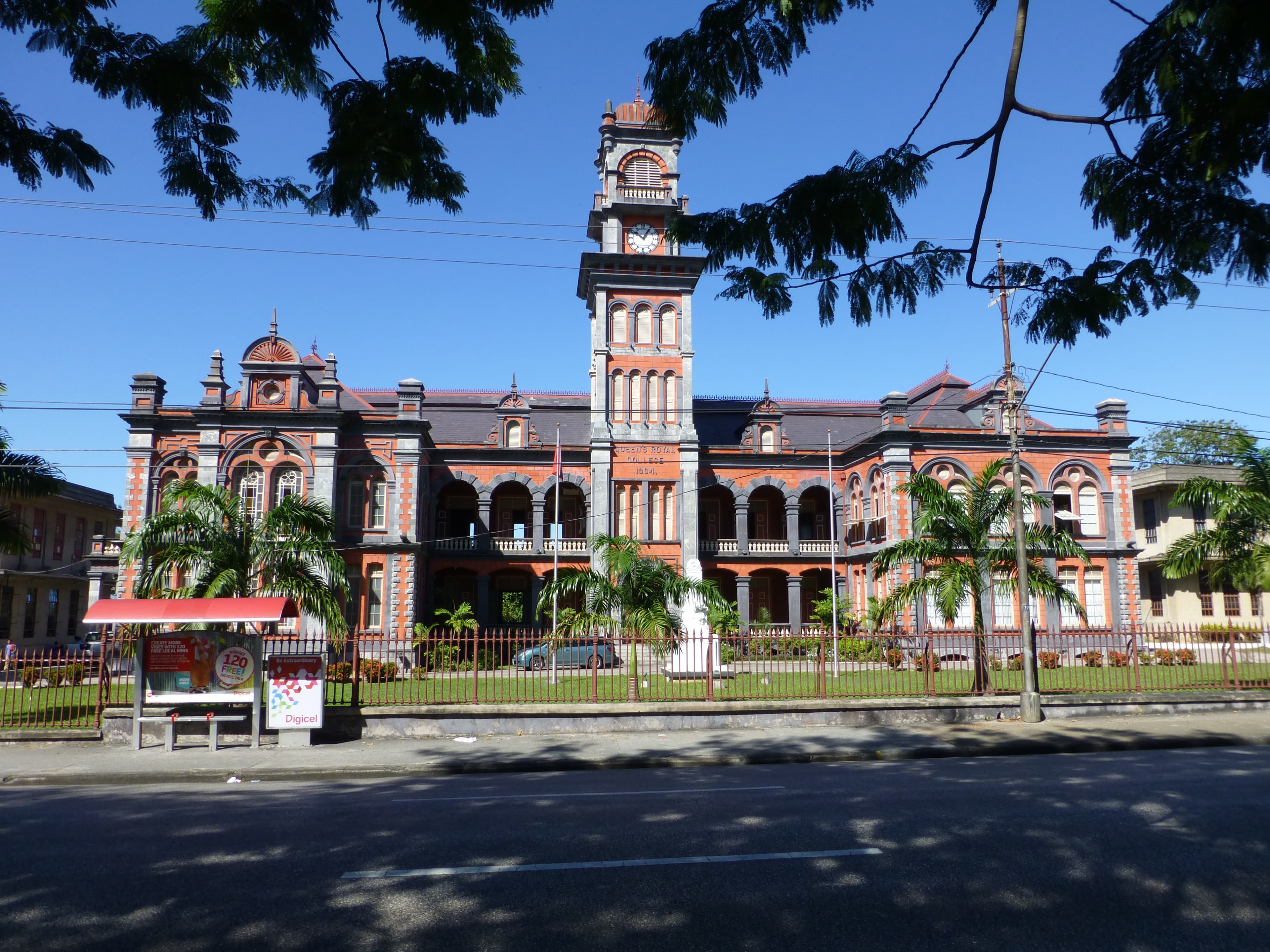 Queen's Royal College, one of the Magnificent Seven mansions by Queen's Park Savannah, Port of Spain